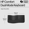 HP 685 Comfort Wireless Bluetooth Wave-Like Keyboard w/Palm Rest - Dual Mode, Sanitizable, Programma