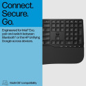 HP 685 Comfort Wireless Bluetooth Wave-Like Keyboard w/Palm Rest - Dual Mode, Sanitizable, Programma