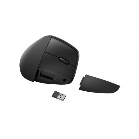 HP 925 Ergonomic Vertical Wireless Bluetooth Mouse - Detachable Wrist Rest, Multi-Surface - Black
