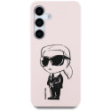 Case Karl Lagerfeld Silicone Graffiti Ikonik Printed Logo MagSafe for Samsung Galaxy S25 pink