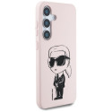 Case Karl Lagerfeld silikoon graffiti Ikonik trükitud logoga MagSafe jaoks Samsung Galaxy S25 roosa