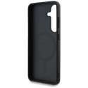 Case Guess Grained Printed Flower Pattern MagSafe for Samsung Galaxy S25 black