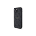 Guess GUHMP14SG4GFRK iPhone 14 / 15 / 13 6.1" must kõvakaaneline 4G Collection nahast metallist logo