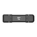 Silicon Power kaasaskantav väline SSD DS72 2000 GB USB Type-A/USB Type-C 3.2 Gen 2 must