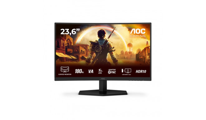 AOC C24G42E 24" VA FHD 16:9 180 Hz 0,5 ms 1920 x 1080 pikslit 250 cd/m² 2 HDMI-pordiga must mängimon