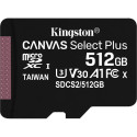Kingston Canvas Select Plus MicroSD kaart 512 GB Class 10 UHS-I/U3 A1 V30 (SDCS2/512GBSP)
