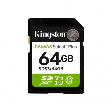 KINGSTON 64GB SDXC Canvas Select Plus Gen3 100MB/s C10 UHS-I U1 V10