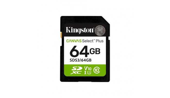 KINGSTON 64GB SDXC Canvas Select Plus Gen3 100MB/s C10 UHS-I U1 V10