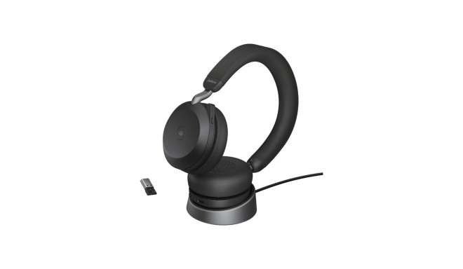 JABRA Evolve2 75 on-ear Bluetooth juhtmevaba aktiivse mürasummutusega USB-A mürasummutav must kõrvak