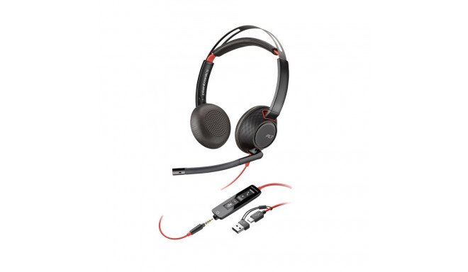 Poly Blackwire 5220 stereo USB-C peakkomplekt +3,5 mm pistik +USB-C/A adapter
