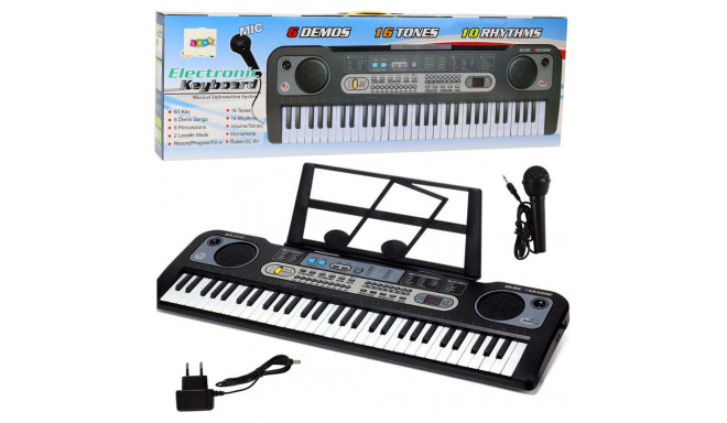 Keyboard Elektryczny Mikrofon Stojak Na Nuty Nagrywanie Odtwarzanie