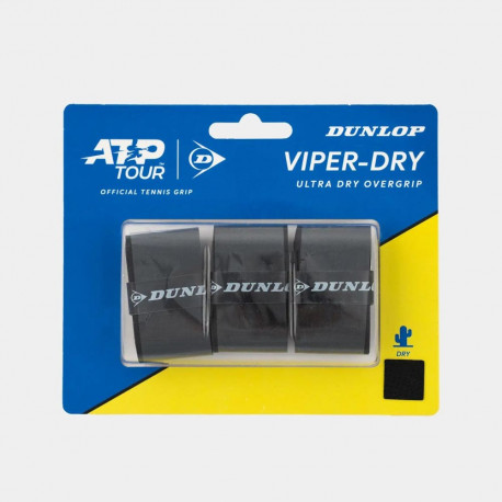 Tennis racket overgrip DUNLOP VIPERDRY ATP 3pcs. black