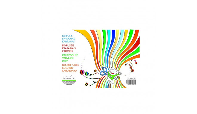 Värviline kartong SMLT A4, kahepoolne, 190g, assortii, 8 lehte (2 tk)