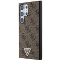 Guess GUHCS24LPGS4TDW S24 Ultra S928 pruun kõvakorpus Grip Stand 4G kolmnurkne strass