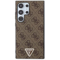Guess GUHCS24LPGS4TDW S24 Ultra S928 pruun kõvakorpus Grip Stand 4G kolmnurkne strass
