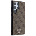 Guess GUHCS24LPGS4TDW S24 Ultra S928 pruun kõvakorpus Grip Stand 4G kolmnurkne strass