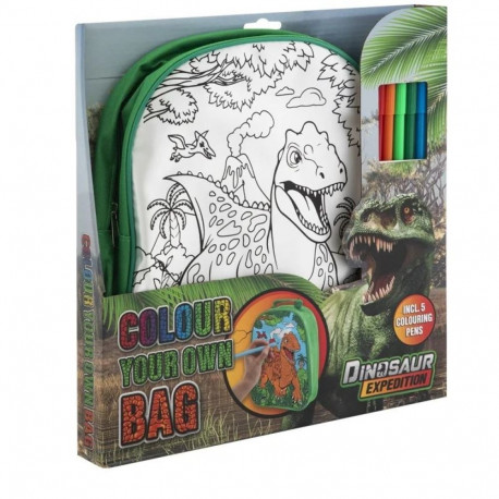 Värvi ja kujunda ise seljakott Dinosaurus