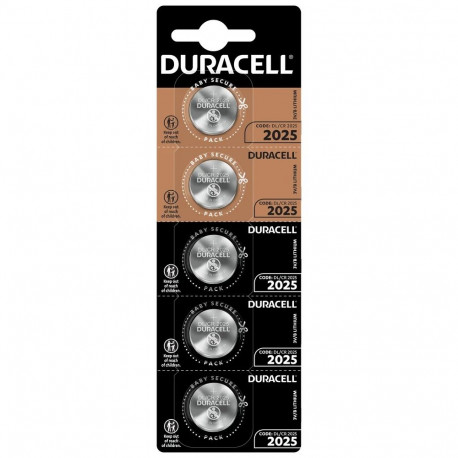 Battery - Duracell CR2025 3V Lithium Battery Pack of 5