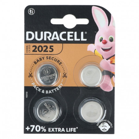 Battery - Duracell CR2025 3V Lithium Battery Pack of 4