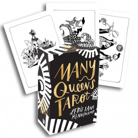 Tarot Deck - Many Queens Taro 78 Cards Illustrated Guidebook 14x10.2x4 cm