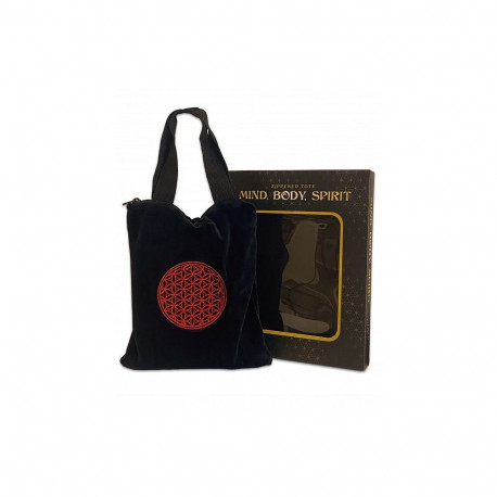 Spiritual Accessory - Mind, Body, Spirit Zipper Bag 7¼ × 8½ inches Black Velvet