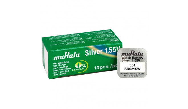 Battery - Murata 364 (SR621SW) Silver Oxide 1.55V 10 Pack