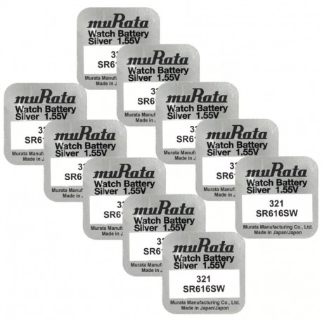Battery - Murata 321 SR616SW 1.55V Silver Oxide Pack of 10