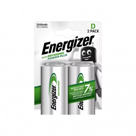 Battery - Energizer HR20 D Power Plus 2500mAh Rechargeable 2 Pack