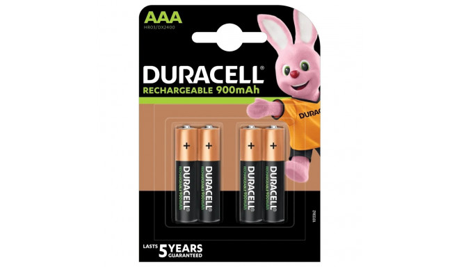 Battery - Duracell HR03 AAA 900mAh Rechargeable 4 Pack