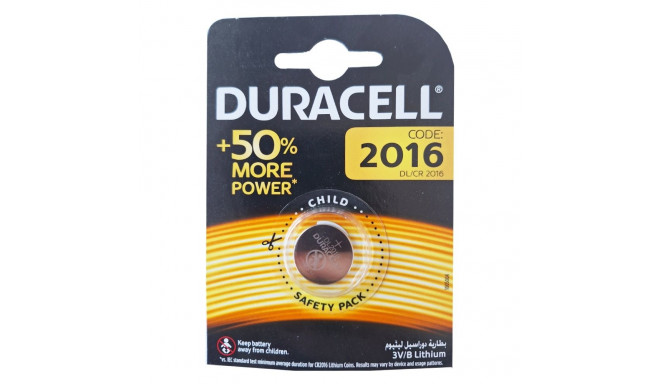 Battery - Duracell CR2016 3V Lithium Coin Battery Blister Pack