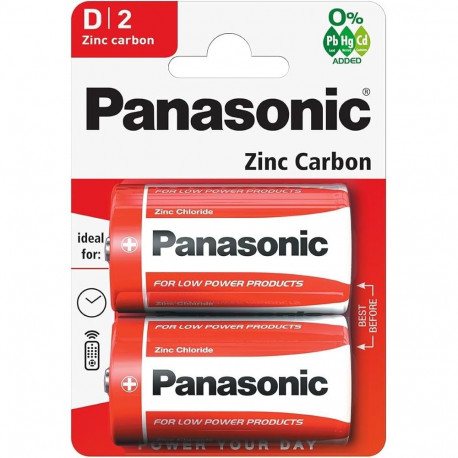 Battery - Panasonic D R20 2BL Zinc Carbon 1.5V 2-Pack