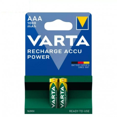 Rechargeable Battery - Varta AAA R2U 1000mAh 1.2V 2 Pack