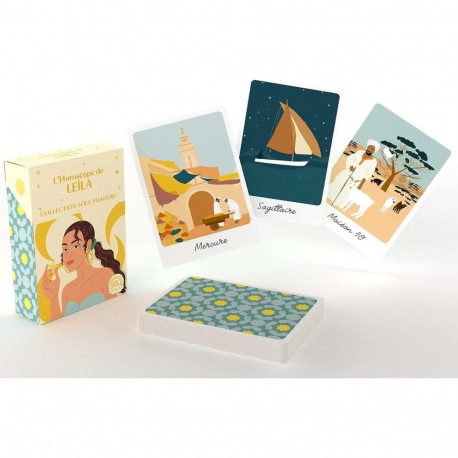 Tarot Card Deck - L'horoscope de Leila Kortos 55 Cards 104 Questions Portable