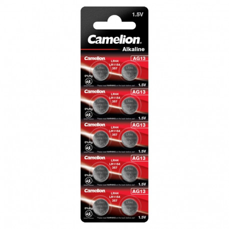 Battery - Camelion AG13 LR1154 LR44 357 Alkaline 1.5V 10 pcs