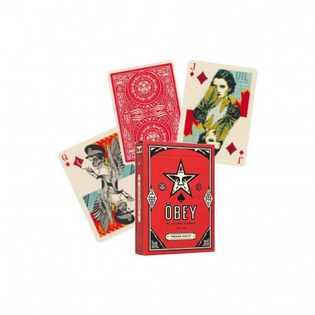 Playing Cards - OBEY Theory11 Red Deck 52 Cards + 2 Jokers + 2 OBEY Cards