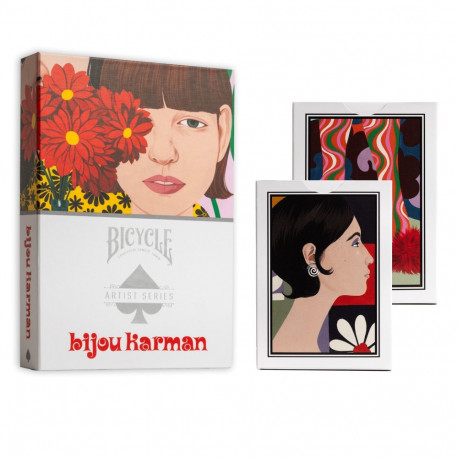 Playing Cards - Bicycle Bijou Karman Limited Edition 2 Decks Plastic Box Red/Purple