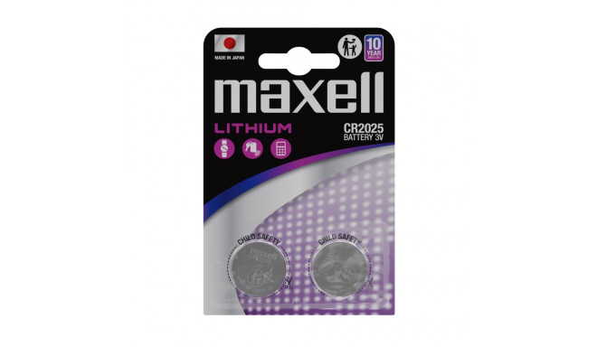 Battery - Maxell CR2025 3V Lithium Coin Cell 2 pcs
