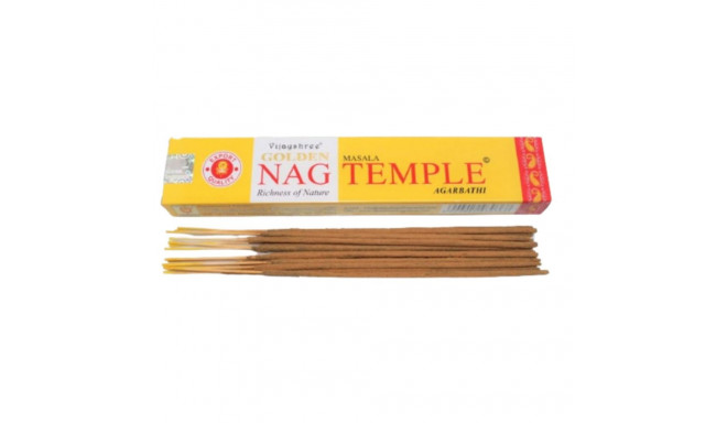 Incense Stick - Golden Nag Temple Smilkalai Vijayshree 15 Sticks Recyclable Paper