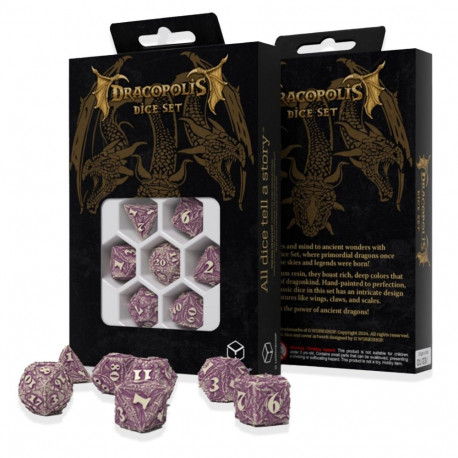 Dice Set - Dracopolis The Yucatan Featherwing 7 Dice Sand Color