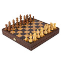 Chess Set - Manopoulos Olive Burl 35x35cm Staunton Pieces 7.6cm King