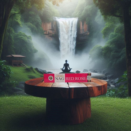 Aromatherapy Incense - Golden Nag Red Rose Smilkalai Vijayshree 15 Sticks