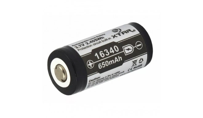 Battery - XTAR 16340 650mAh 3.7V Rechargeable Lithium-ion