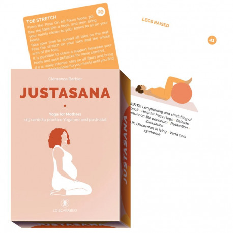 Yoga Card Deck - JustAsana Yoga for Mothers 1115 Cards Plastic-Coated Paper