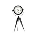 Table clock Tripod Black Metal 12 x 30 x 12 cm (4 Units)