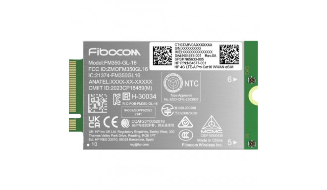 HP 4G LTE Modem m.2 WWAN Cat 16 L860-GL-16 Mobile Broadband Cellular (compatible with WWAN-ready Eli