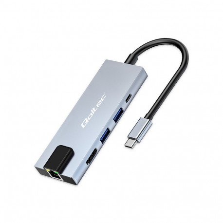 HUB USB C 5in1 USB C PD 100W 2xUSB HDMI 4K RJ45