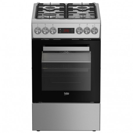 BEKO FSM52321DXDT gaasipliit elektriahjuga roostevaba teras, laius 50 cm, grillfunktsioon, sügavus 6