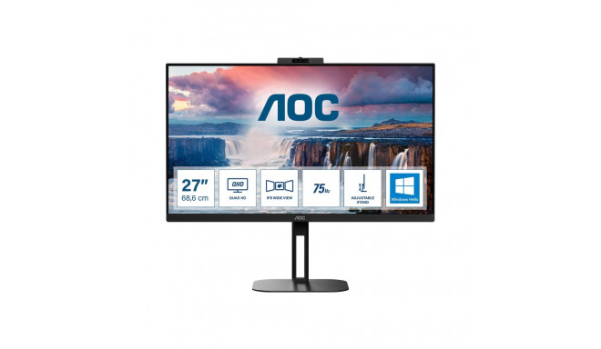 AOC Q27V5CW/BK 27-tolline IPS QHD 16:9 75 Hz 4 ms 2560 x 1440 pikslit 300 cd/m² 1 HDMI-port must