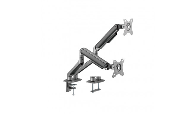 GEMBIRD Desk mounted adjustable double monitor arm space grey