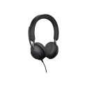 JABRA Evolve2 40 SE MS stereo on-ear juhtmega USB-C mürasummutav kõrvaklapid sertifitseeritud Micros